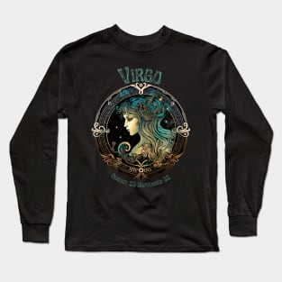 Retro Virgo Zodiac Sign Long Sleeve T-Shirt